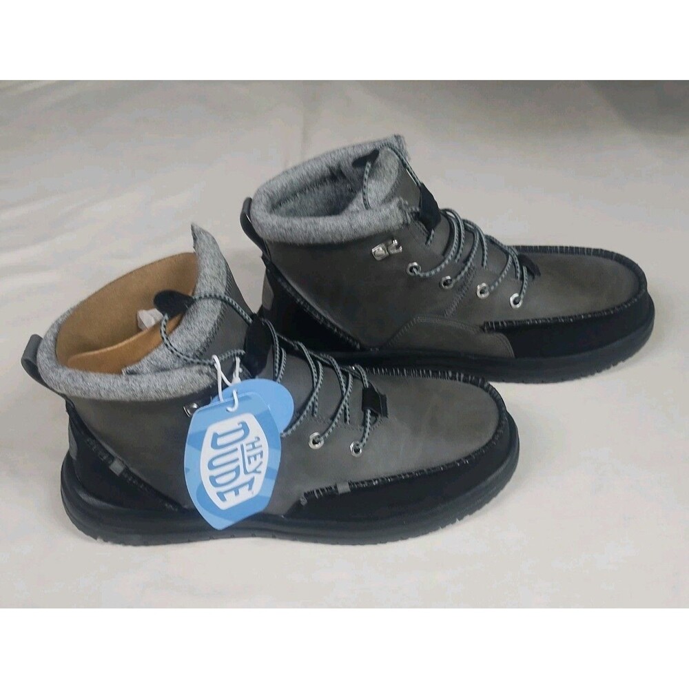 Hey Dude Bradley Classic Tumbled Shoes Mens Size 10 Granite Grey NEW